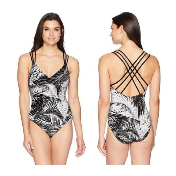 Coastal Blue Strappy Back One Piece Swimsuit XS - Picture 1 of 3